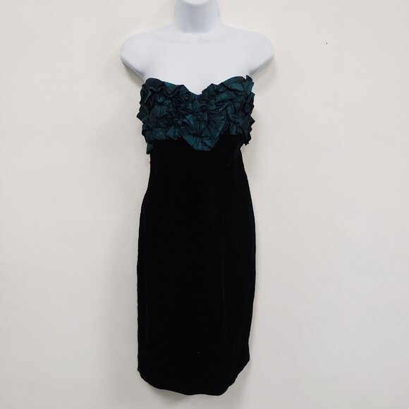 Jessica McClintock Dresses & Skirts - Vintage Jessica Mcclintock Womens Gunne Sax Babydoll Dress Size 12 Mini Velvet